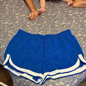 Crown & Ivy Blue and White Women's Athletic Shorts